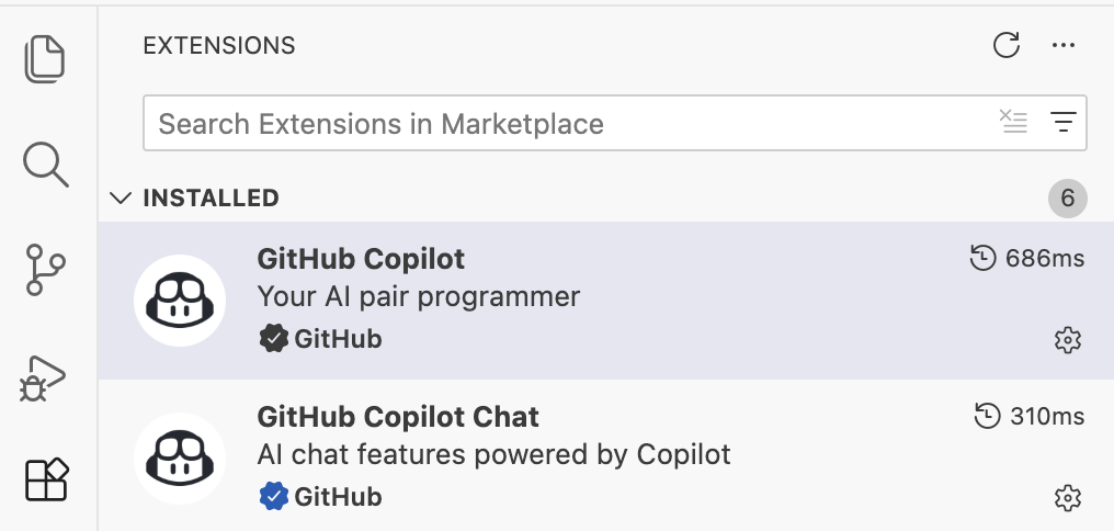 GitHub extension panel